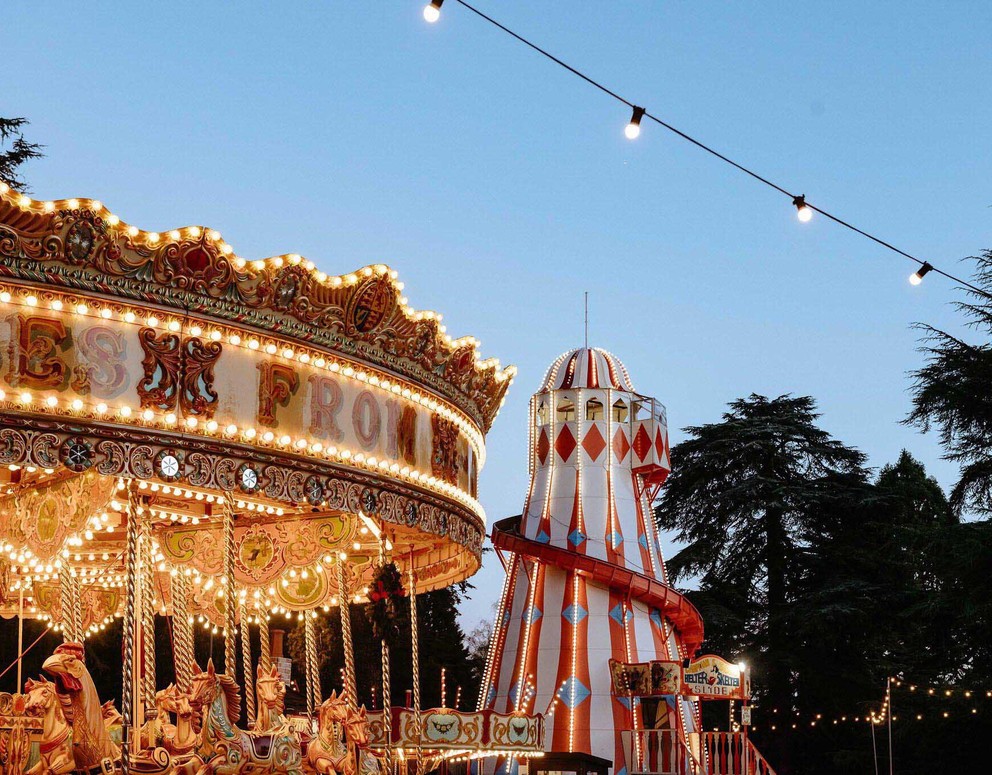 Carousel and helter skelter at Windsor Great Park Illuminated