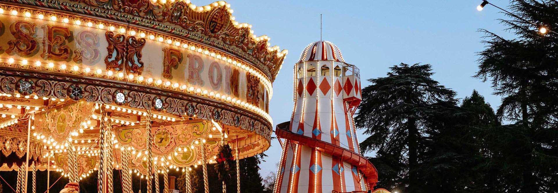 Carousel and helter skelter at Windsor Great Park Illuminated